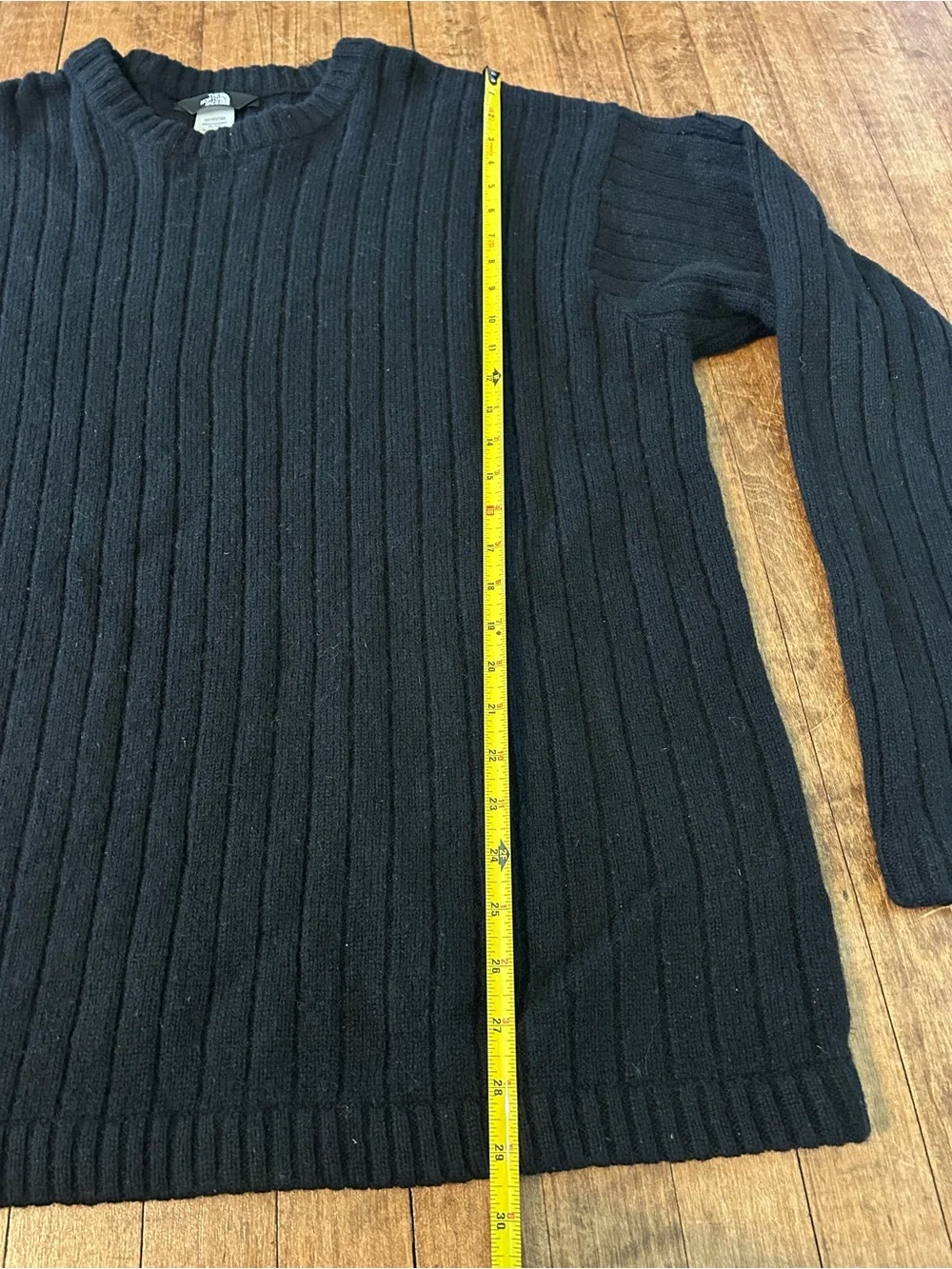 Vintage The North Face 100% Wool Ribbed Knit Sweater Men’s Size XL Black